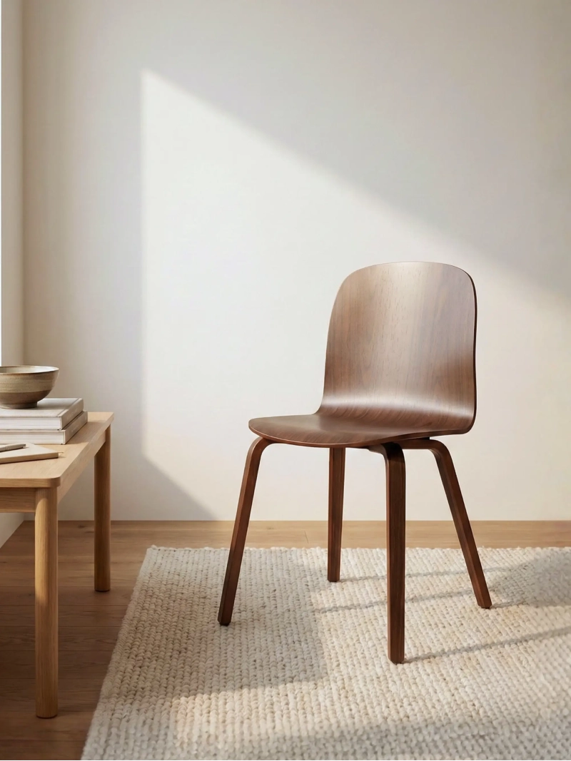 Nordic designerskie krzesło z drewna orzechowego - Hut FurnMod - 1