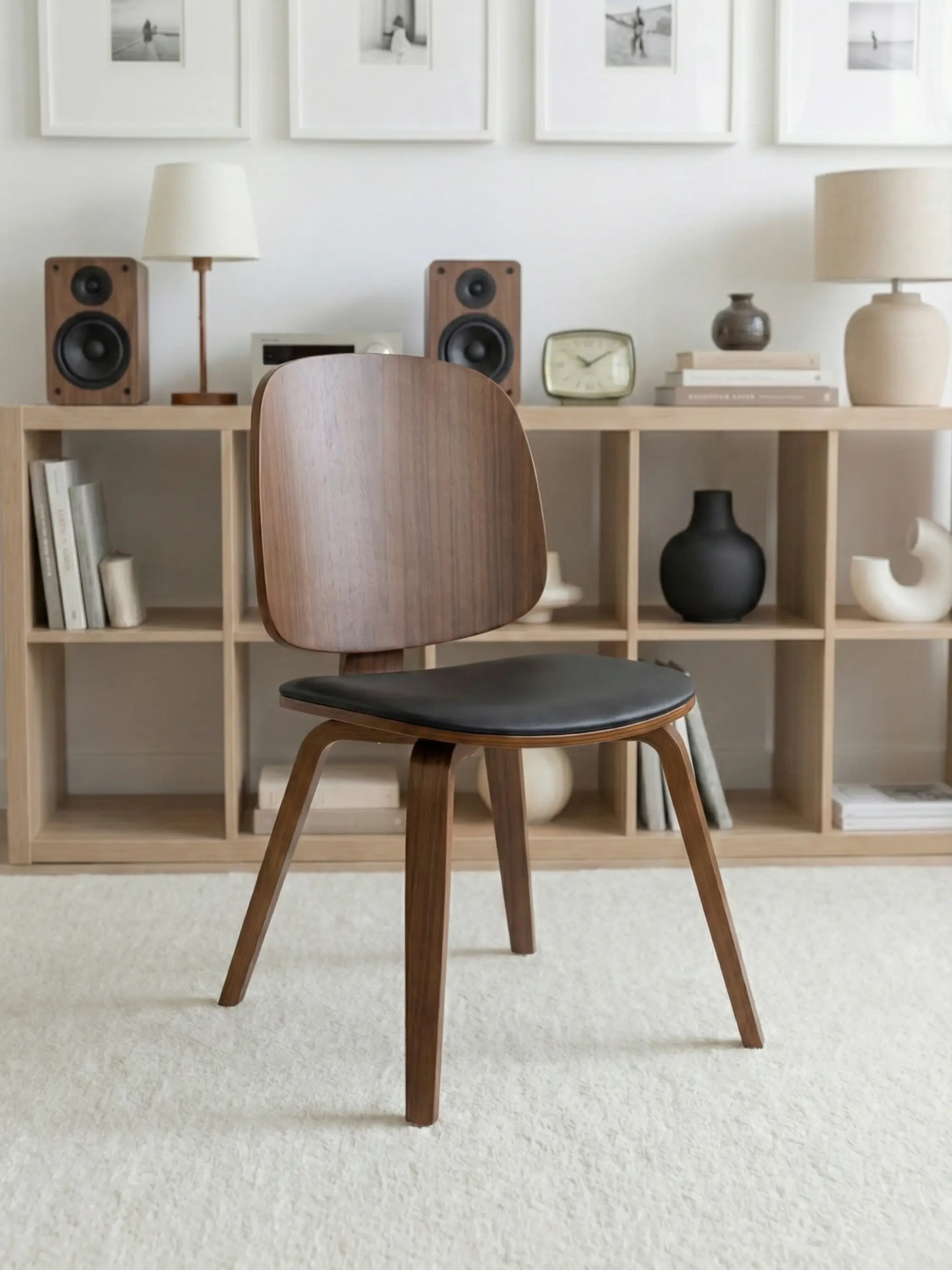 Scaun nordic din lemn de nuc - Hut S FurnMod - 1