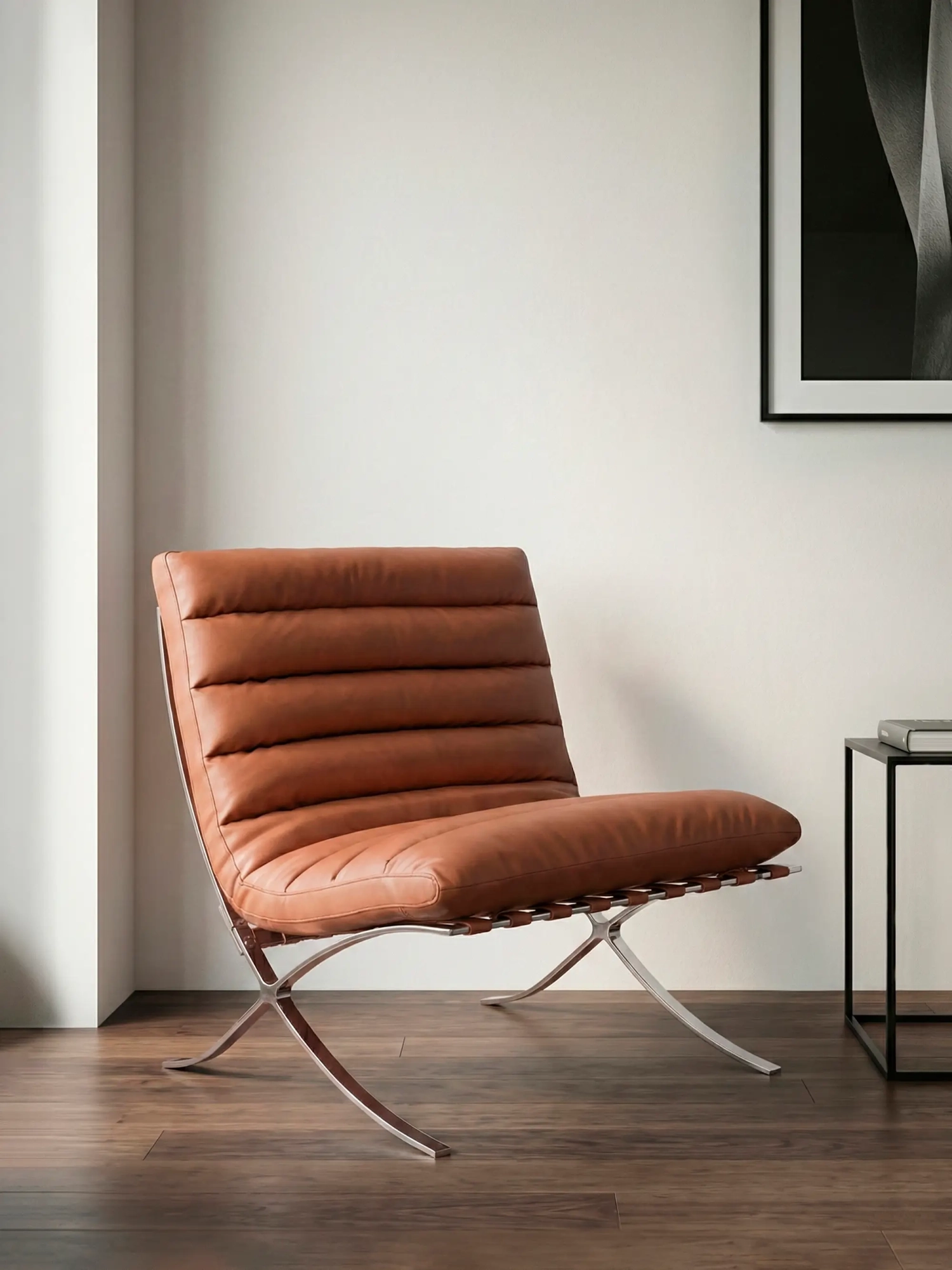 Fotoliu de design din oțel inoxidabil și piele sintetică - Torino FurnMod - 9