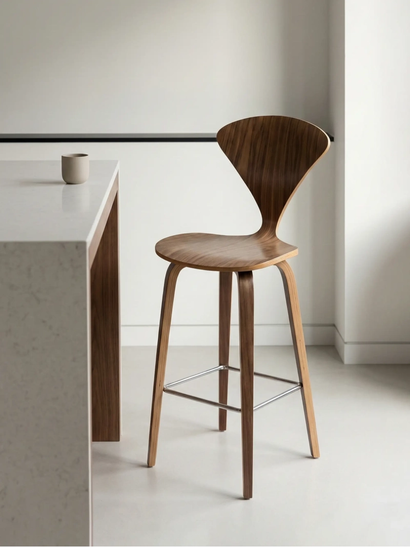 Taburete de cocina escandinavo de madera curvada (65cm) - Cherner FurnMod - 1