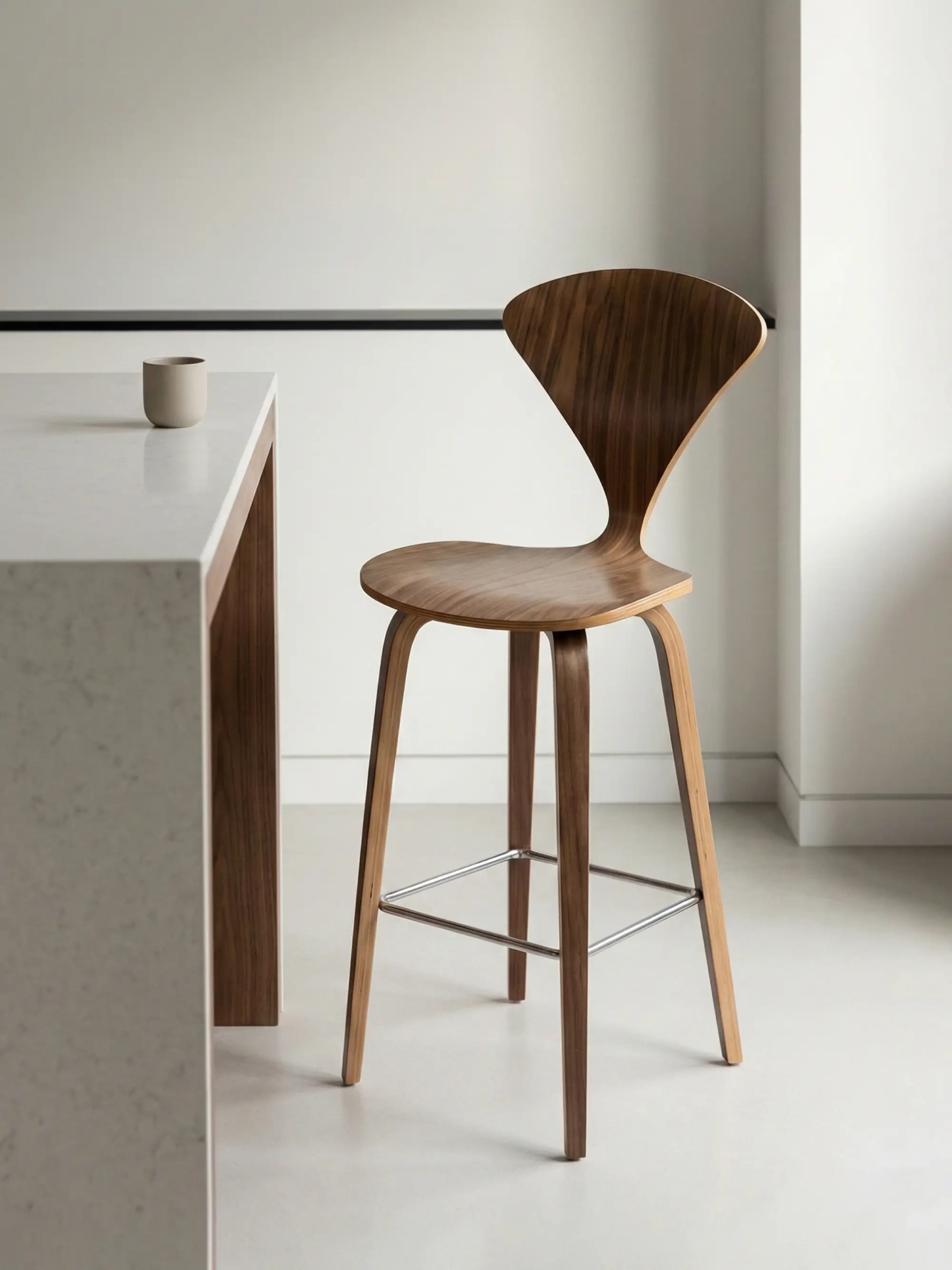 Taburete de cocina escandinavo de madera curvada (65cm) - Cherner FurnMod - 1