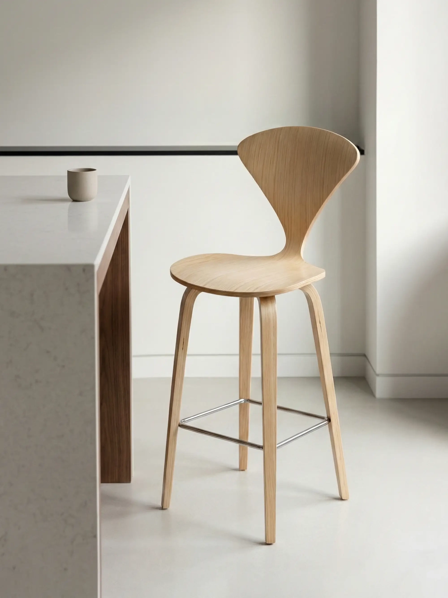 Taburete de cocina escandinavo de madera curvada (65cm) - Cherner FurnMod - 7