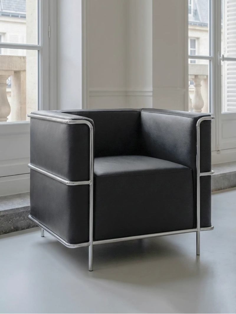 Sillón de diseño cúbico en piel italiana - Torino FurnMod - 1