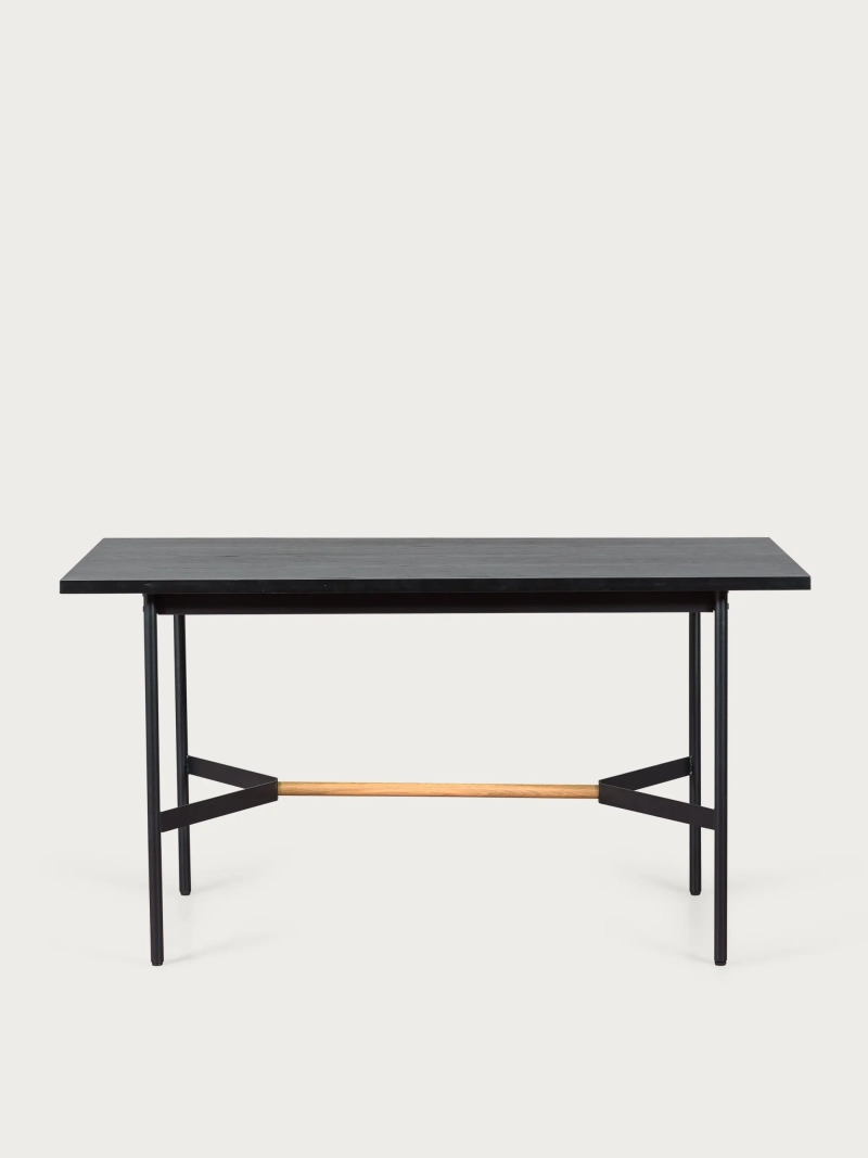 Mesa de comedor rectangular de roble (140x80) - Blackstorm FurnMod - 2