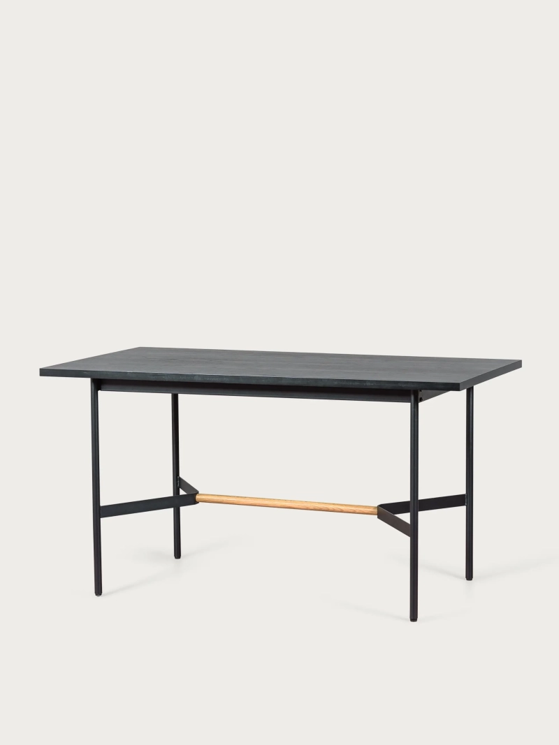 Mesa de comedor rectangular de roble (140x80) - Blackstorm FurnMod - 8