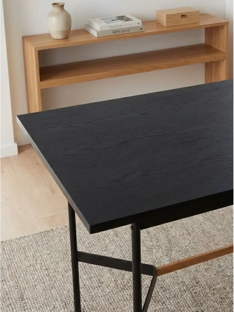Mesa de jantar retangular em carvalho (140x80) - Blackstorm FurnMod - 1