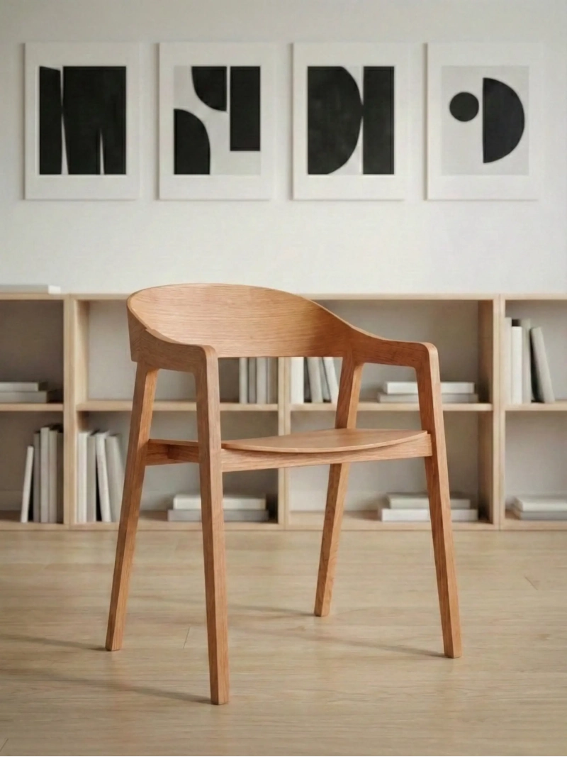 Silla de comedor escandinava en madera de roble - Soho FurnMod - 8