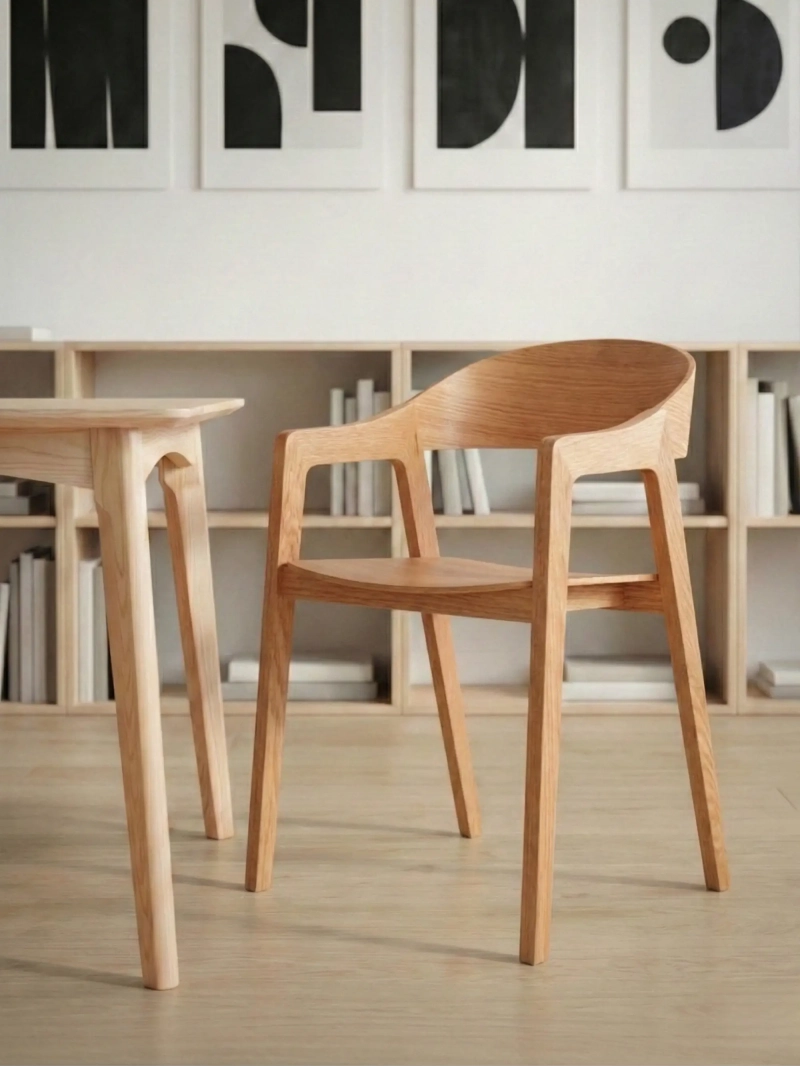 Scandinavian dining chair in oak wood - Soho FurnMod - 1