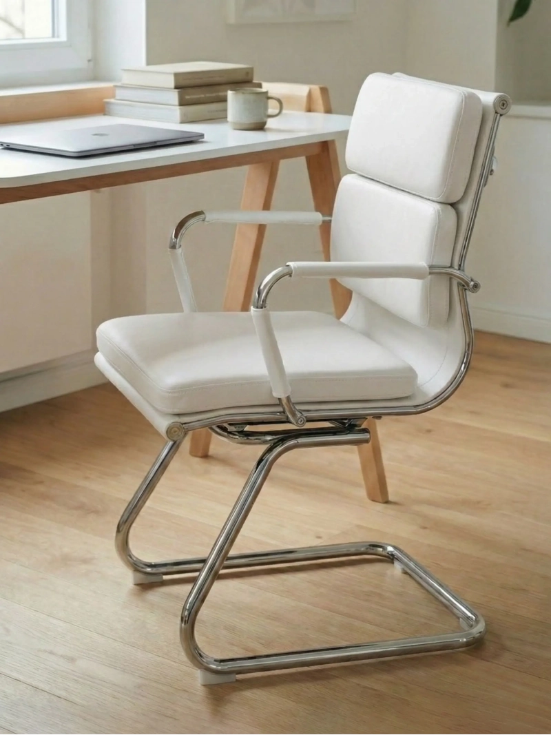 Silla de oficina fija con respaldo bajo y acabado tapizado - Alu S FurnMod - 10