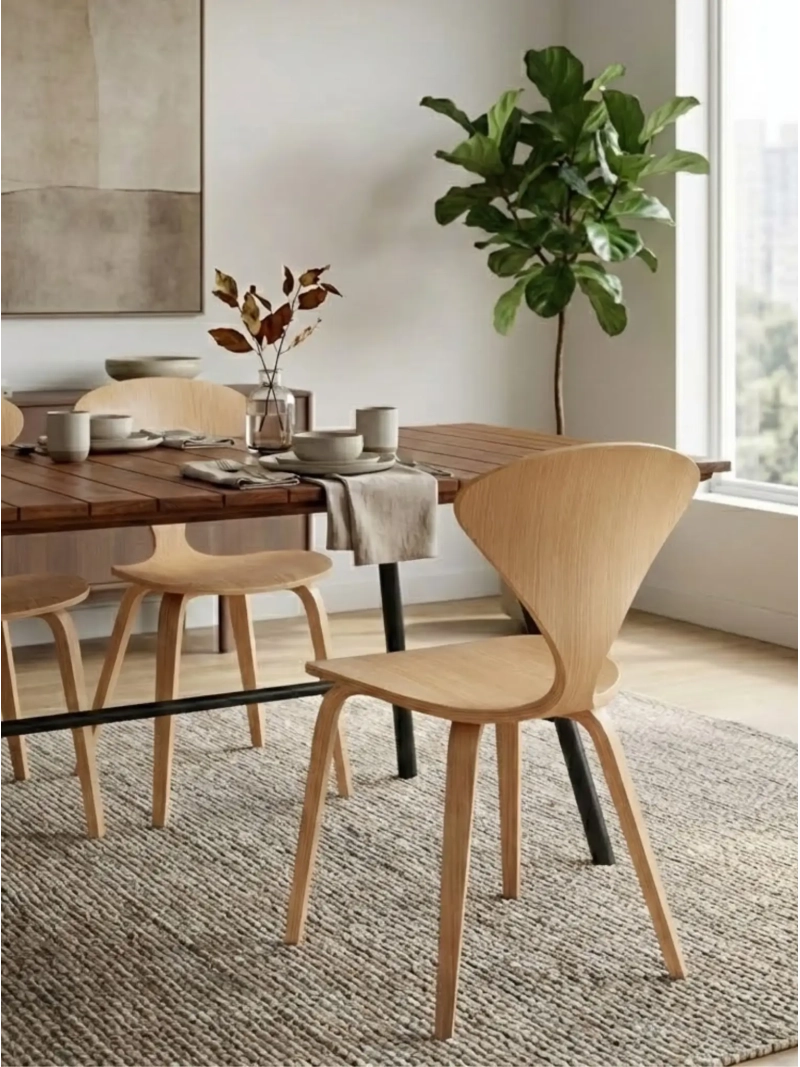 Skandinavischer Esszimmerstuhl aus Naturholz - Cherner