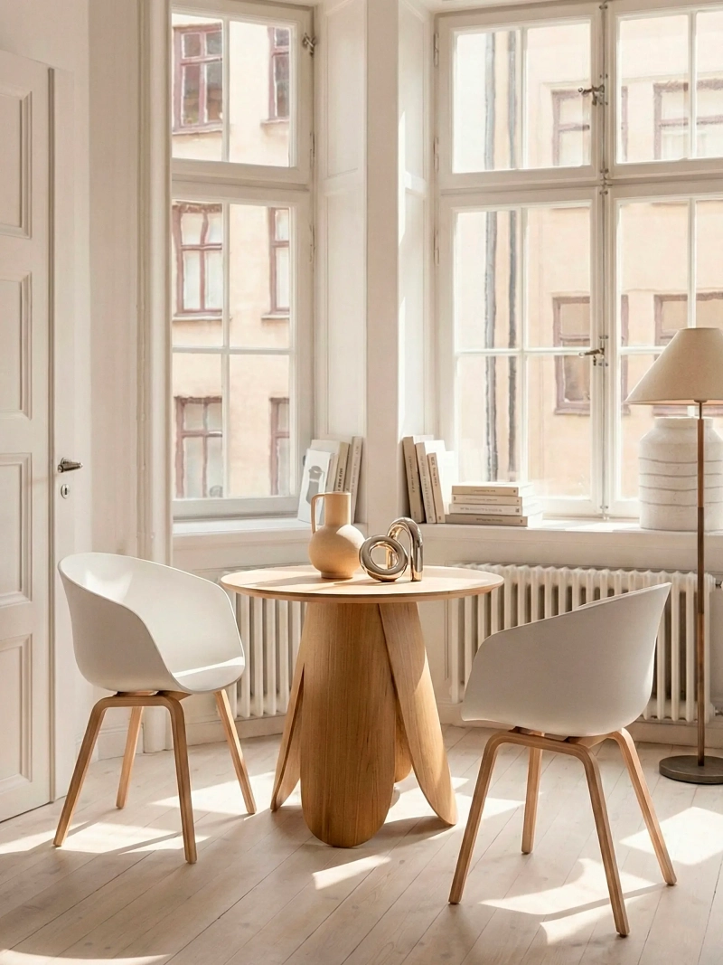 Ronde essenhouten eettafel (80cm) - Pluto FurnMod - 8