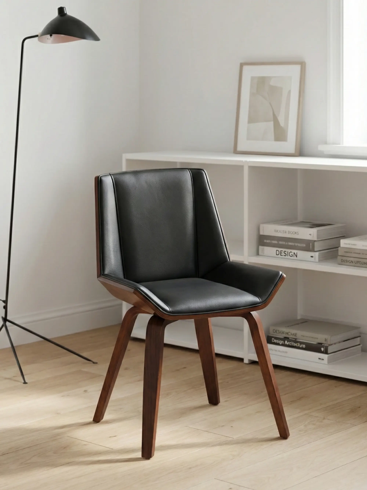 Jídelní židle z ořechového dřeva a koženky - Nordic S FurnMod - 1
