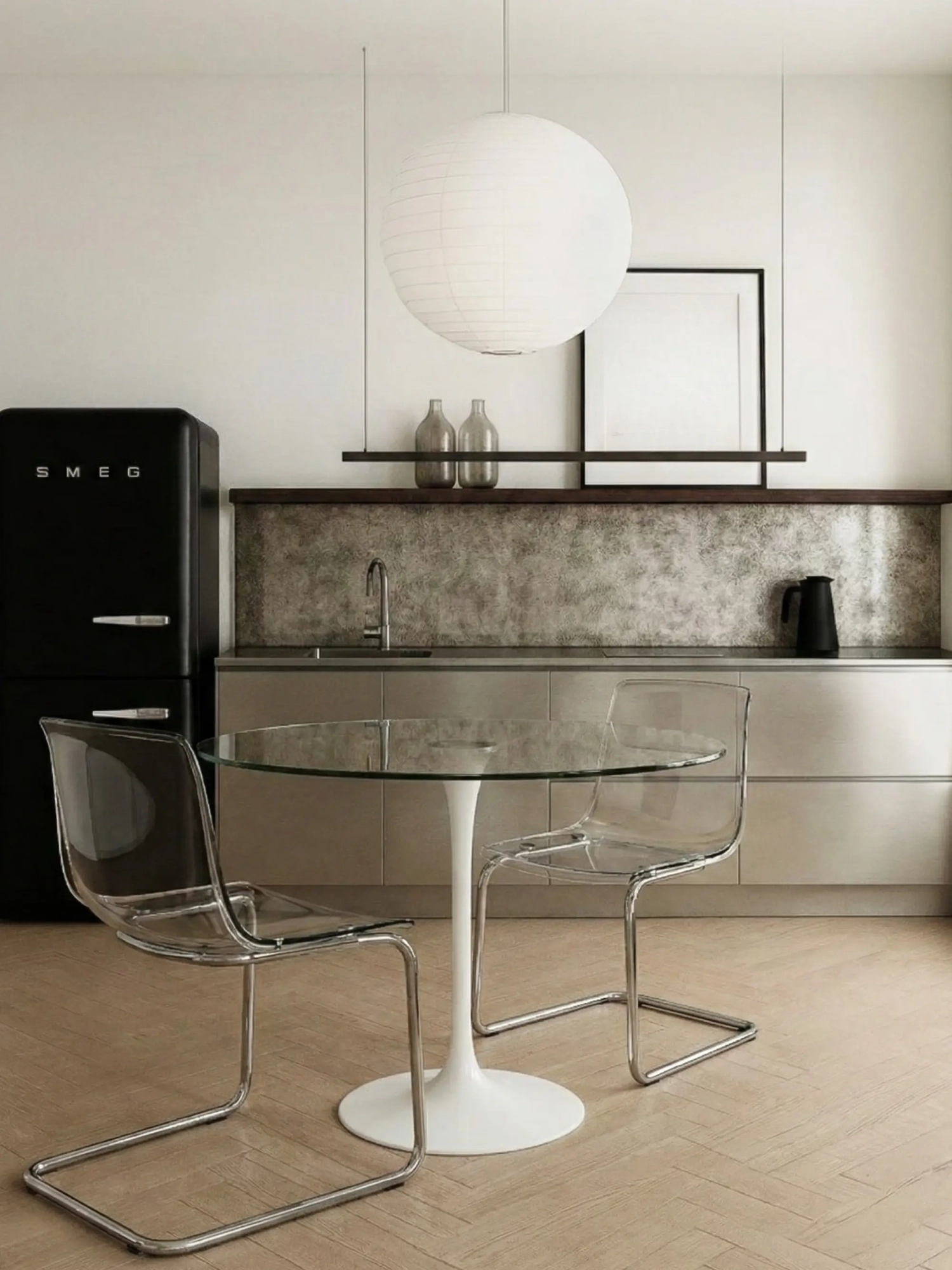 Mesa de comedor en cristal templado y aluminio - Mirror FurnMod - 1