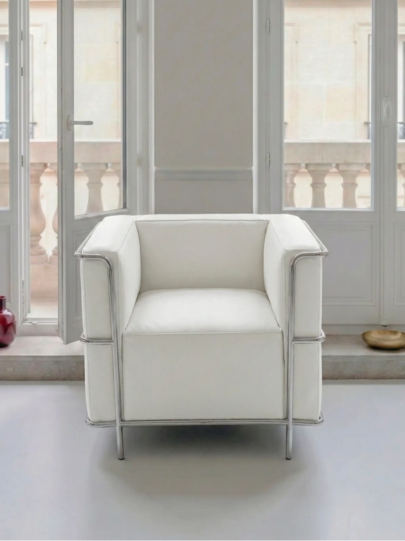 Sillón de diseño cúbico en piel italiana - Torino FurnMod - 18