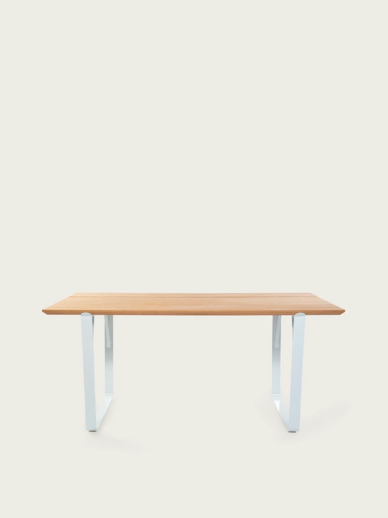Mesa de jantar retangular em cinza e aço - Sophie FurnMod - 1