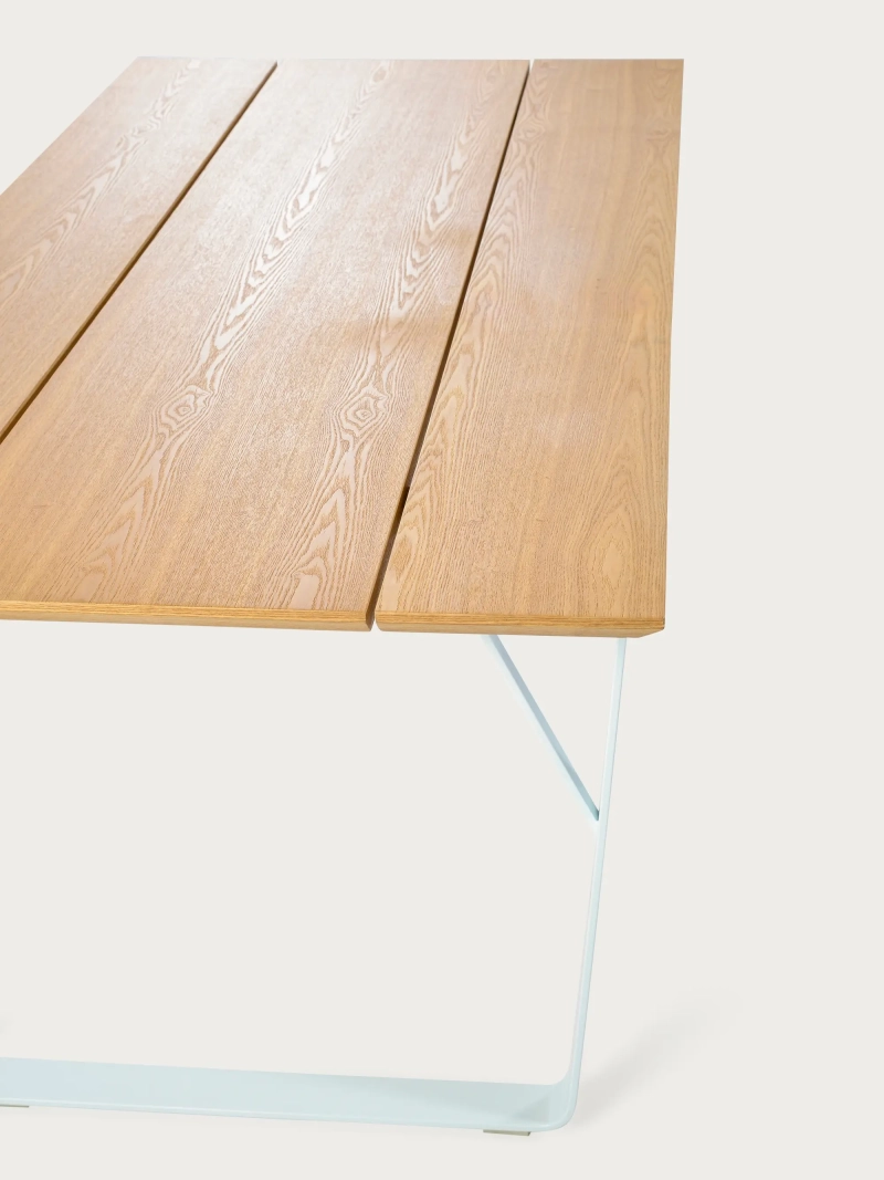 Table de salle à manger rectangulaire en frêne et acier - Sophie FurnMod - 1