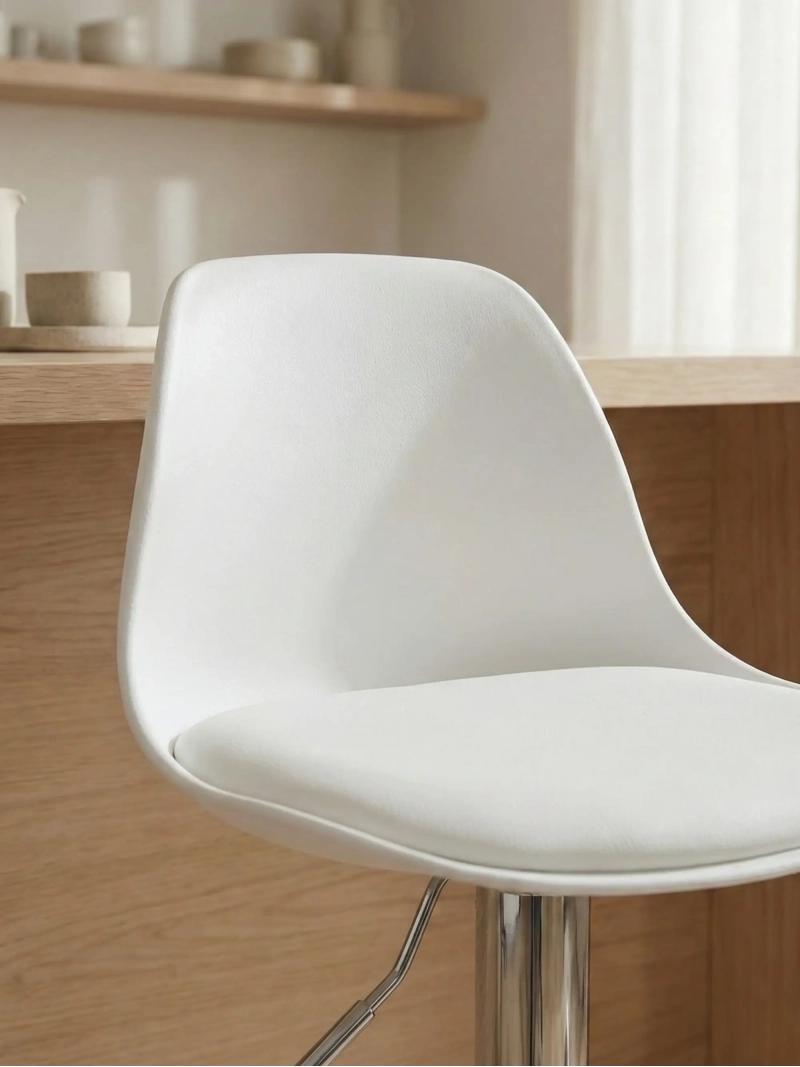 Taburete de bar ajustable con cojín acolchado y reposapiés - Kansas FurnMod - 1