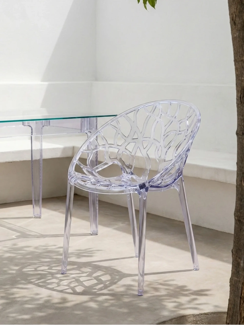 Silla de diseño en plástico de policarbonato transparente apta para exterior - Chrystal FurnMod - 1