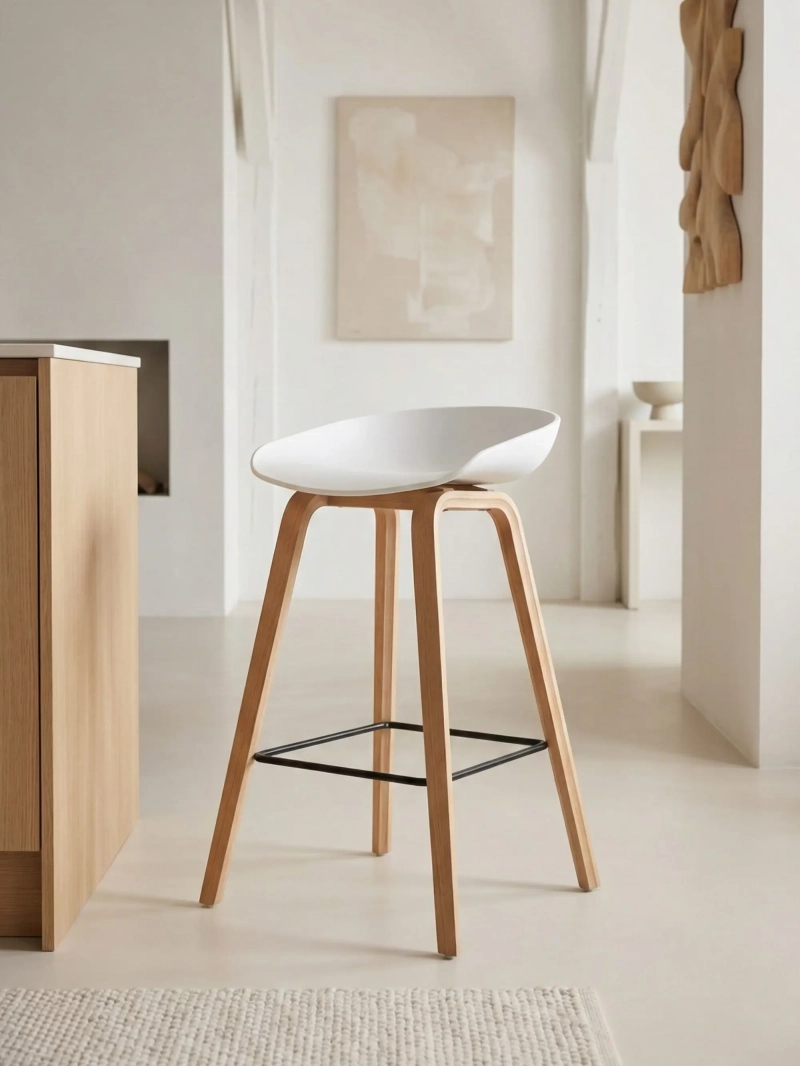 stool comforter with beech wood legs (63cm) - Daxer FurnMod - 1