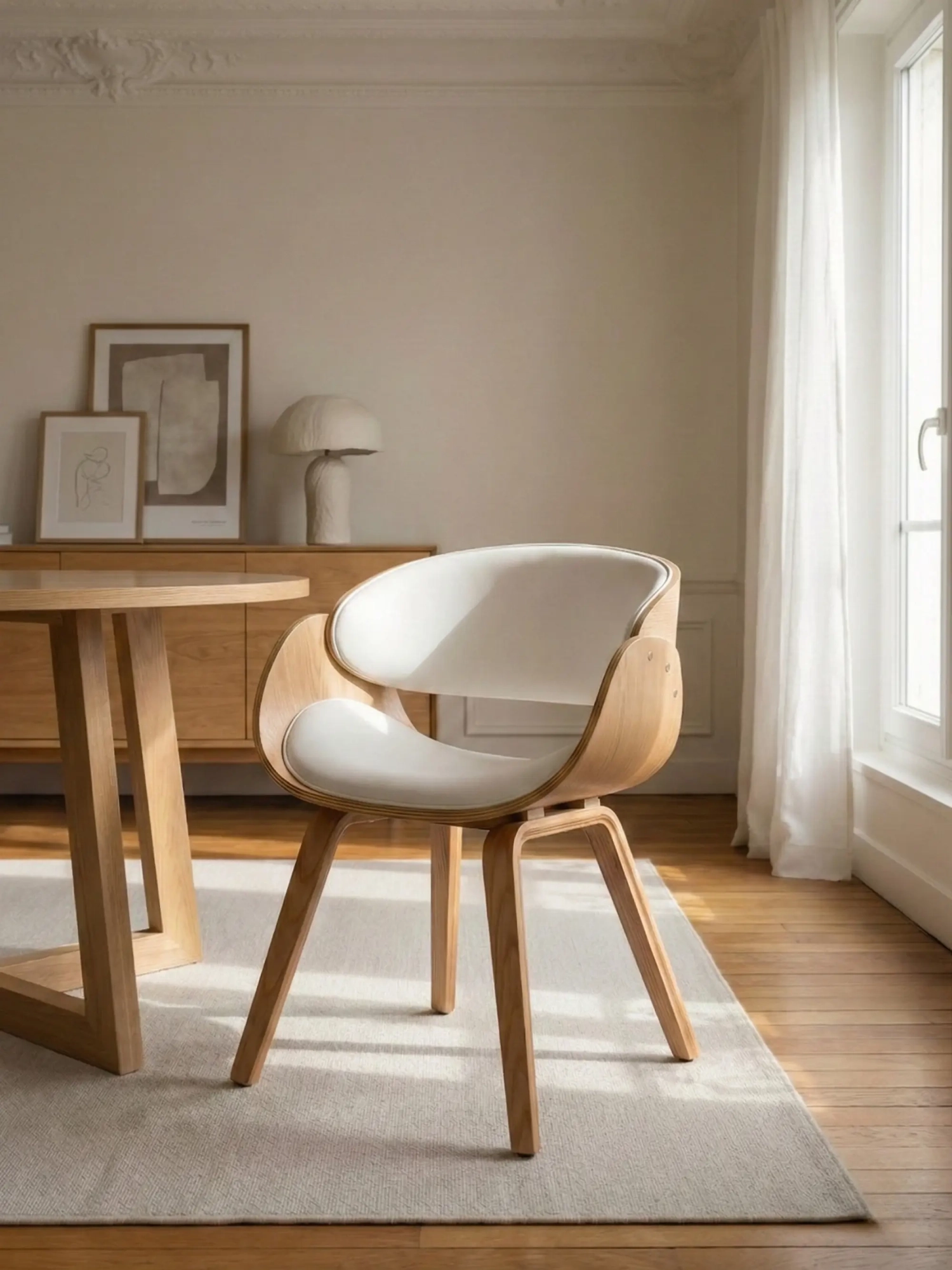 Nordic sedia in legno di acero chiaro con cuscino in similpelle - Burrow S FurnMod - 1