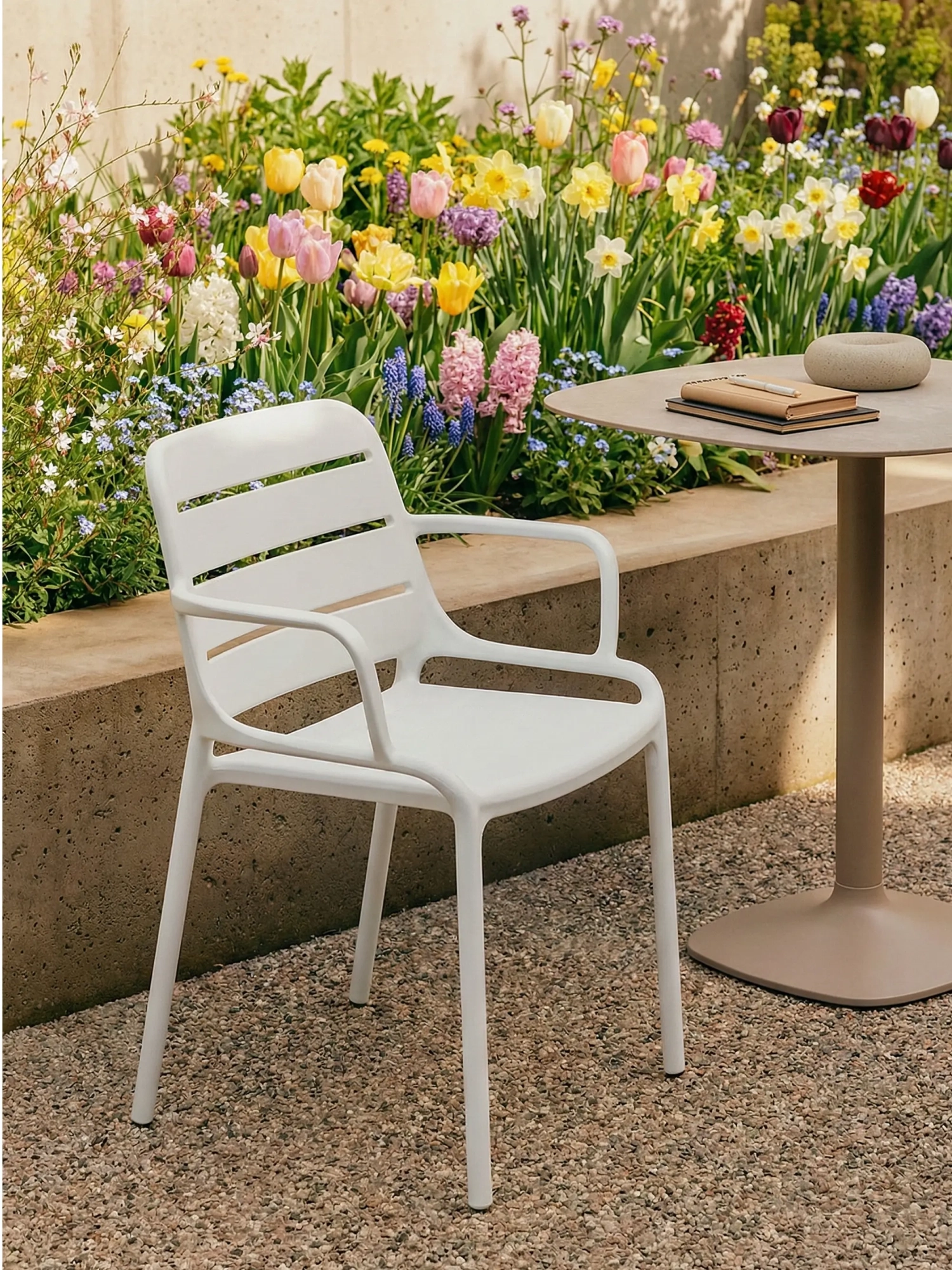 Chaise en plastique avec accoudoirs pour usage extérieur - Sunset FurnMod - 40