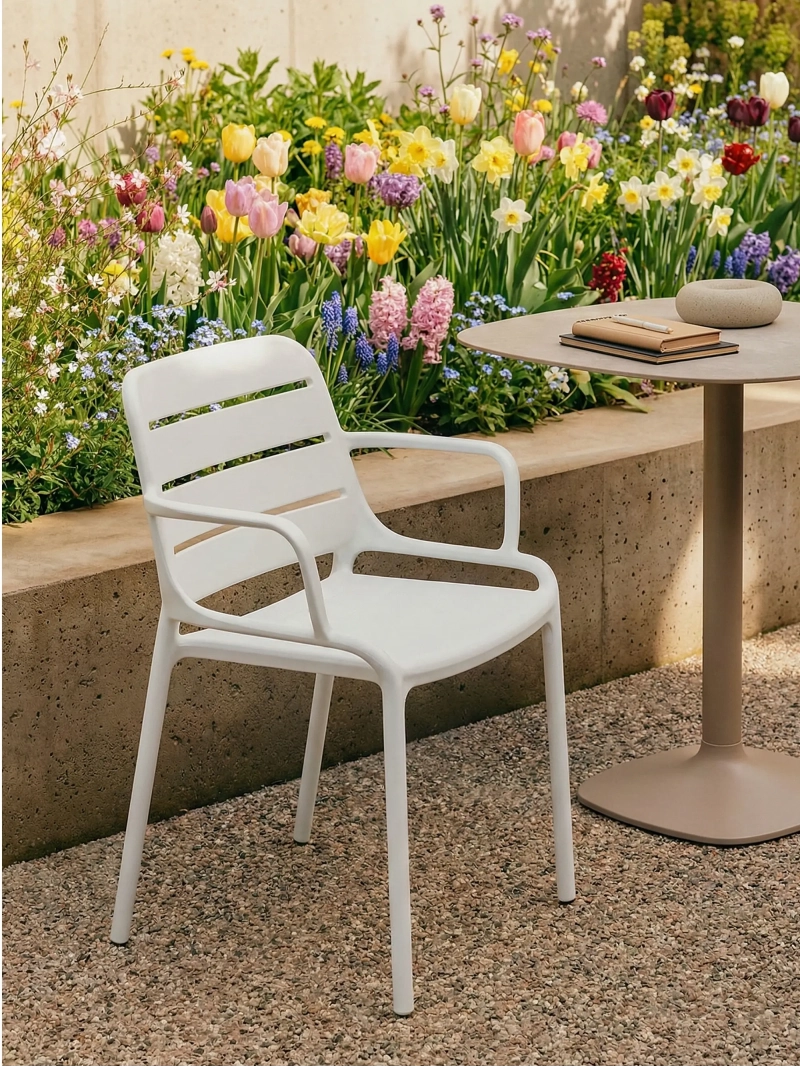 Plastová židle s područkami vhodná pro venkovní použití - Sunset FurnMod - 40