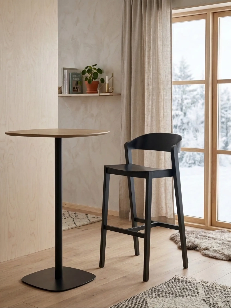 stool Scandinavian high in oak and walnut - Soho FurnMod - 12
