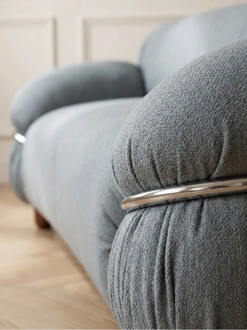 Two-seater sofa upholstered in Sherpa fabric - Olympia FurnMod - 1