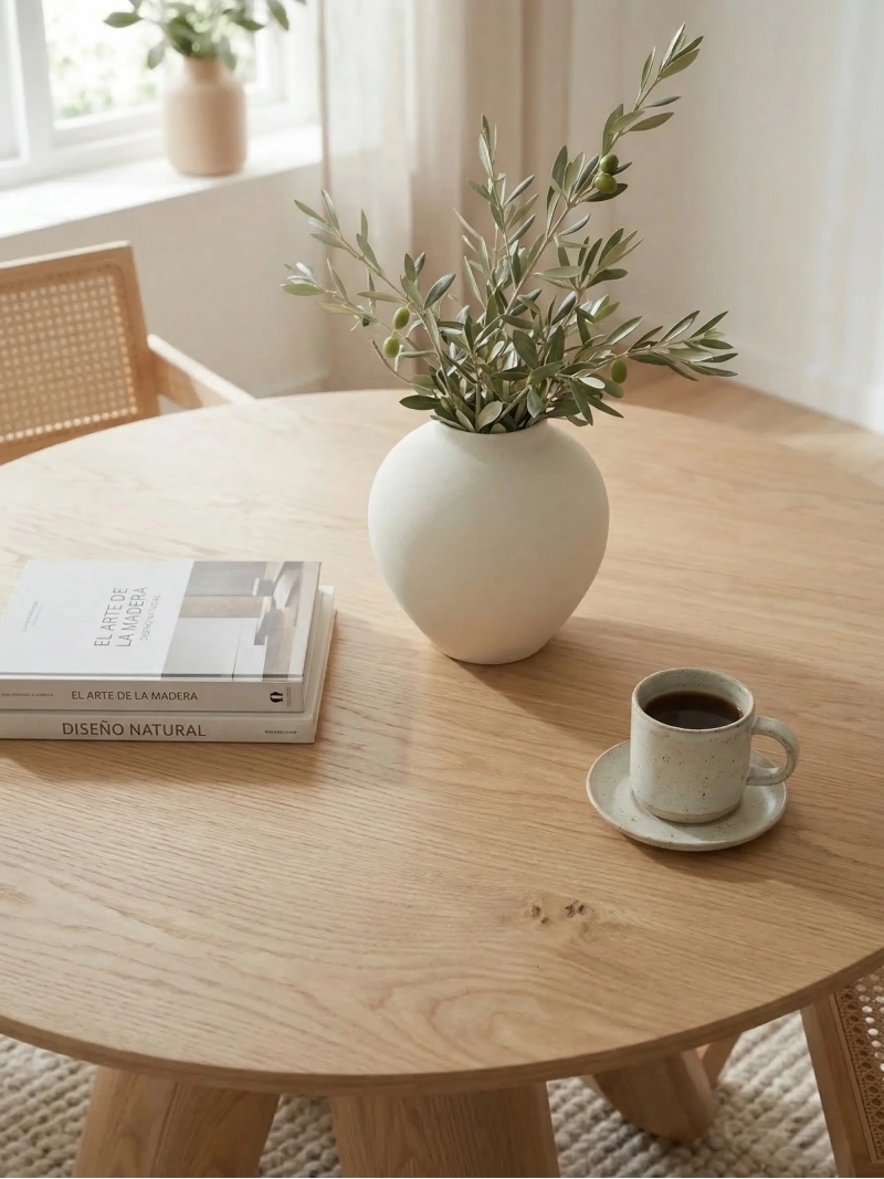 Okrągły stół z drewna jesionowego (120 cm) - Pluto FurnMod - 1