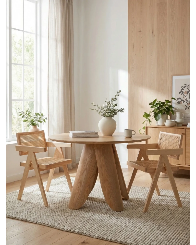 Silla clásica con reposabrazos en ratán natural y madera de fresno - Compass FurnMod - 4