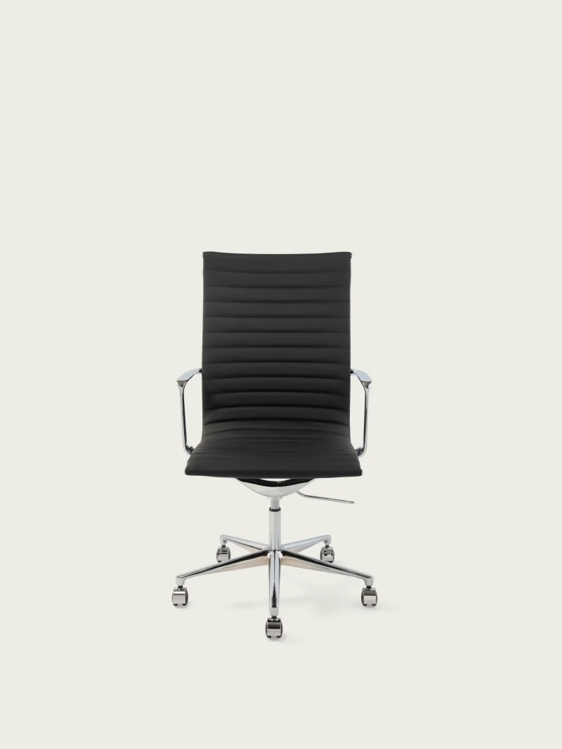 Ergonomischer Bürostuhl Premium Leder Highback - Alu FurnMod - 1