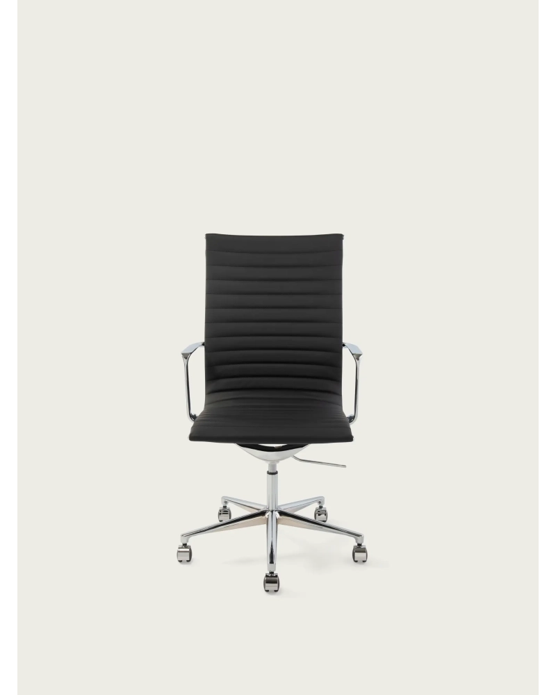 Ergonomischer Bürostuhl Premium Leder Highback - Alu FurnMod - 2
