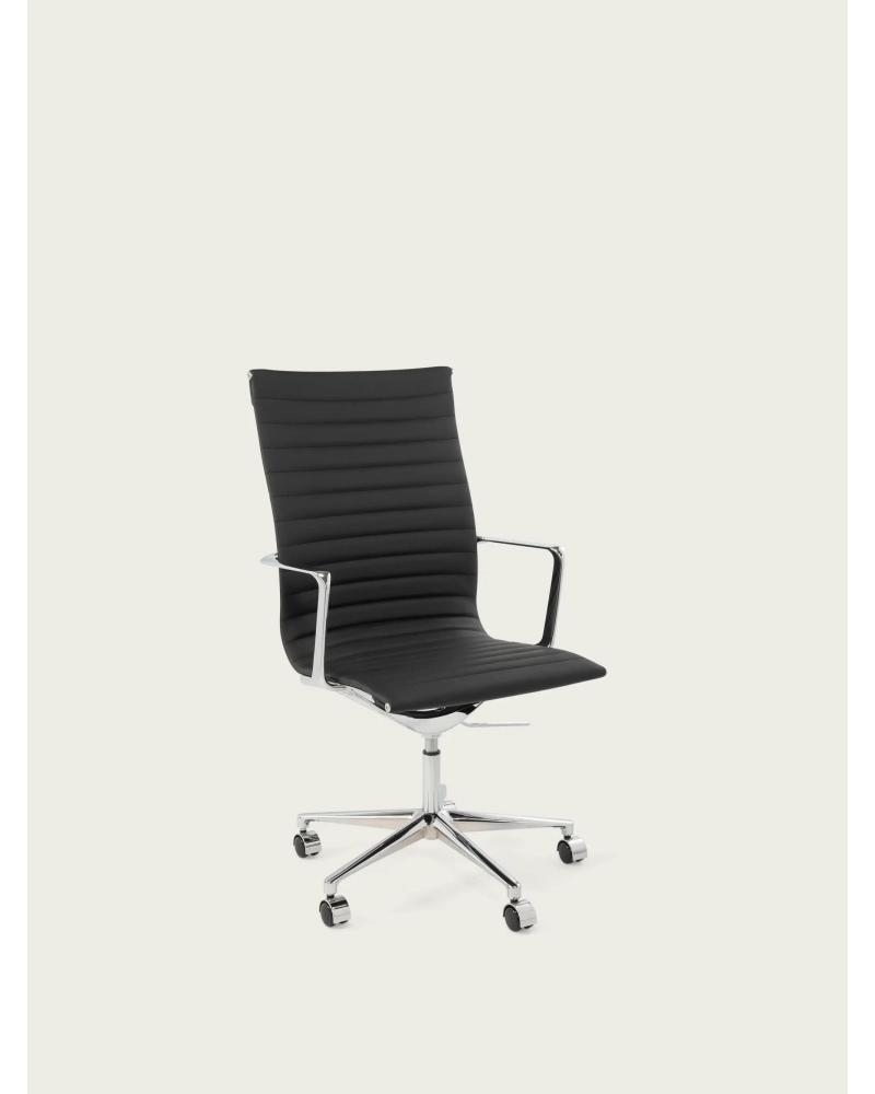 Ergonomisk kontorsstol i premiumläder med ryggstöd - Alu FurnMod - 6