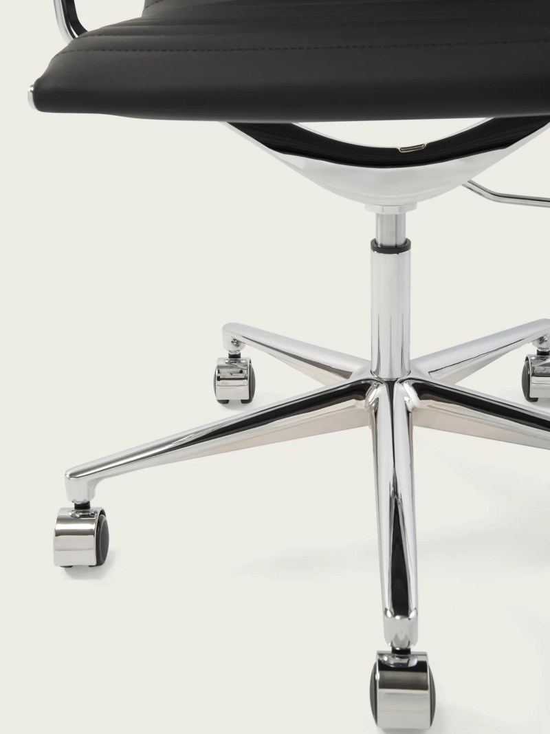 Ergonomisk kontorstol i premium læder med høj ryg - Alu FurnMod - 1
