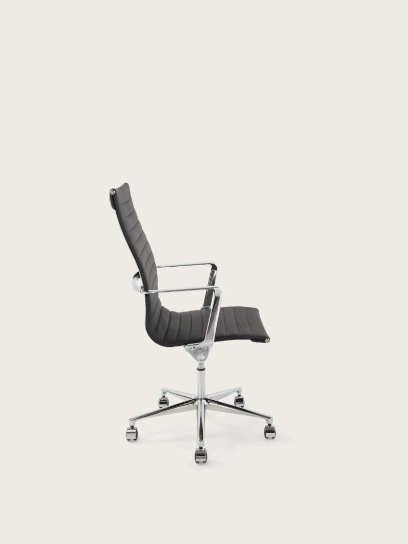 Ergonomic Executive Office Chair Premium Leather Highback - Alu FurnMod - 1
