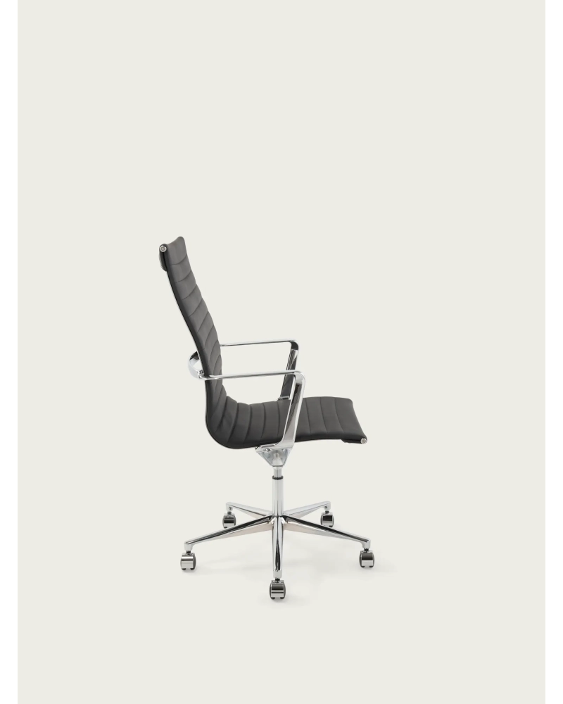 Ergonomisk kontorsstol för chefer Premium läder ryggstöd - Alu FurnMod - 7
