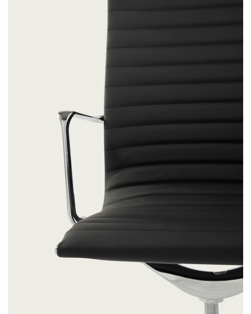 Ergonomischer Bürostuhl Premium Leder Highback - Alu FurnMod - 5