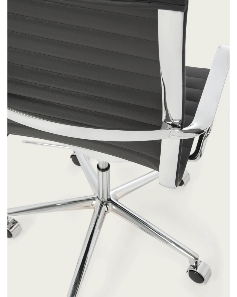 Silla de oficina ejecutiva ergonómica Premium Leather Highback - Alu FurnMod - 9