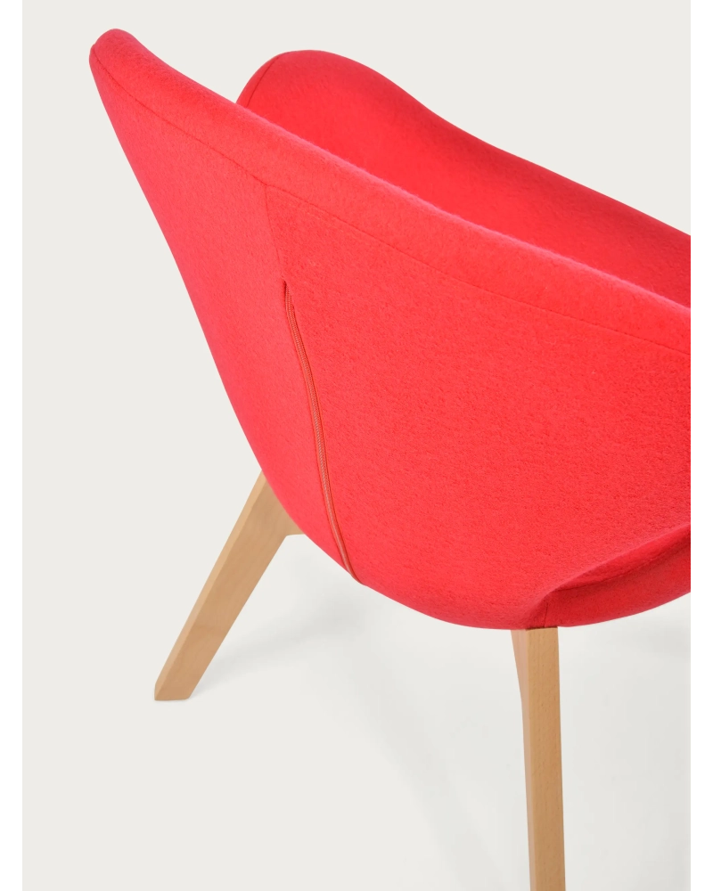 Nordic sillón de diseño con base de madera de fresno - Swart FurnMod - 5