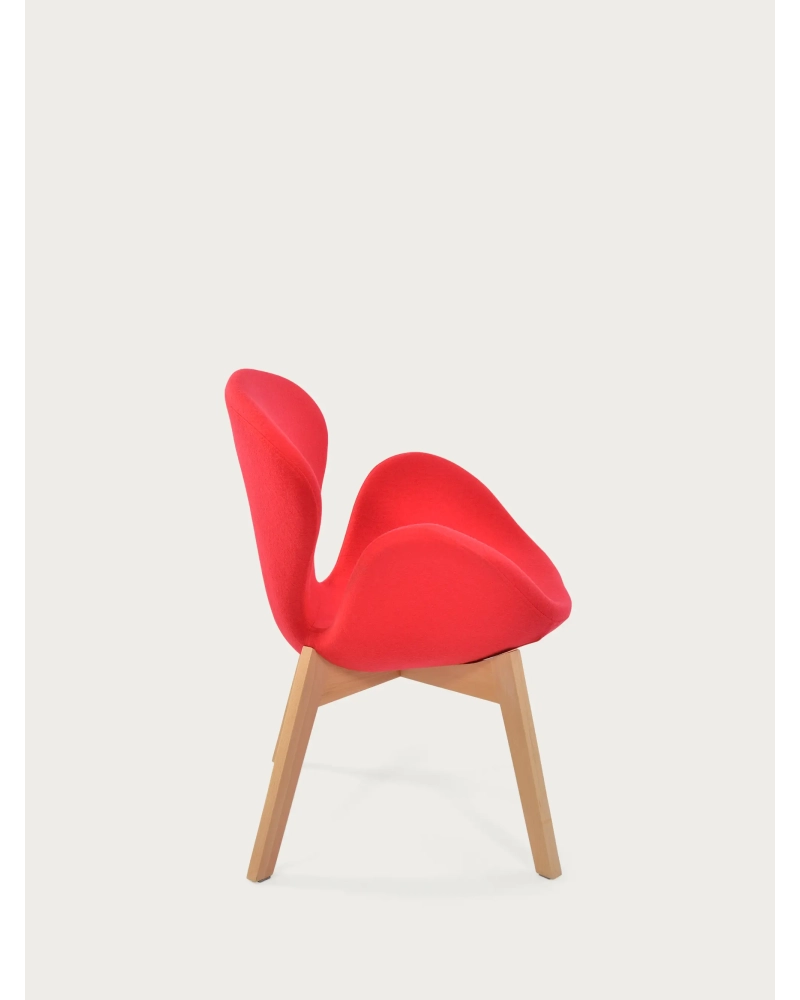 Nordic sillón de diseño con base de madera de fresno - Swart FurnMod - 6