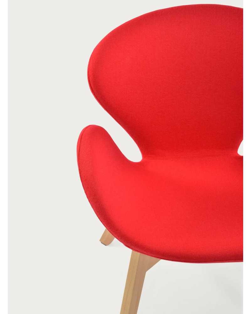 Nordic poltrona di design con base in legno di frassino - Swart FurnMod - 3