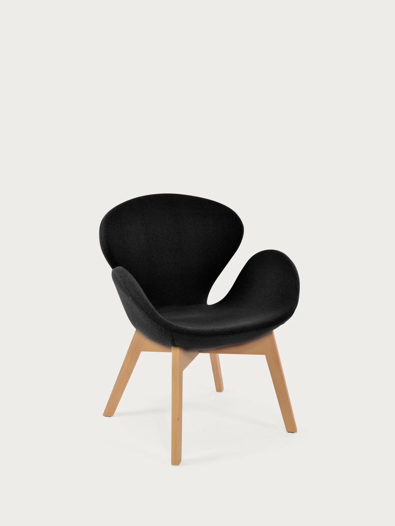 Nordic sillón de diseño con base de madera de fresno - Swart FurnMod - 11