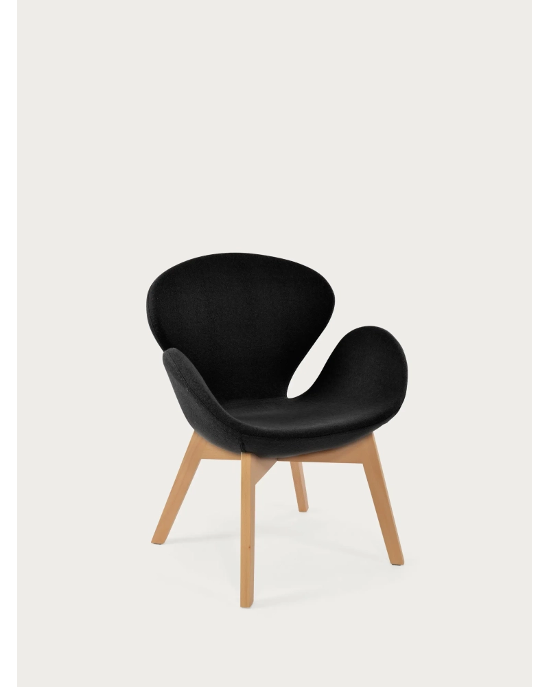 Nordic sillón de diseño con base de madera de fresno - Swart FurnMod - 11