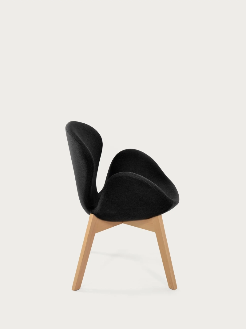 Nordic sillón de diseño con base de madera de fresno - Swart FurnMod - 11