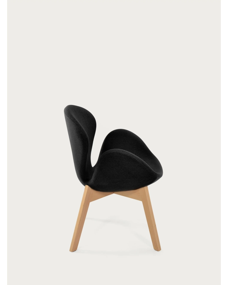 Nordic designfåtölj med underrede i askträ - Swart FurnMod - 16