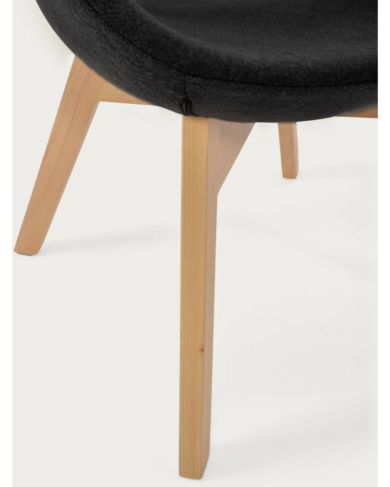 Nordic sillón de diseño con base de madera de fresno - Swart FurnMod - 14