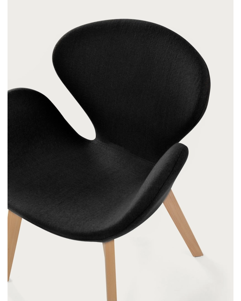 Nordic sillón de diseño con base de madera de fresno - Swart FurnMod - 17