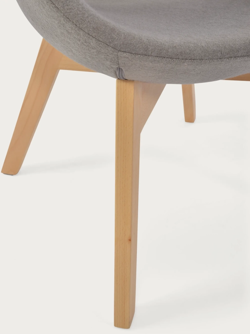 Nordic design fauteuil met essenhouten onderstel - Swart FurnMod - 20