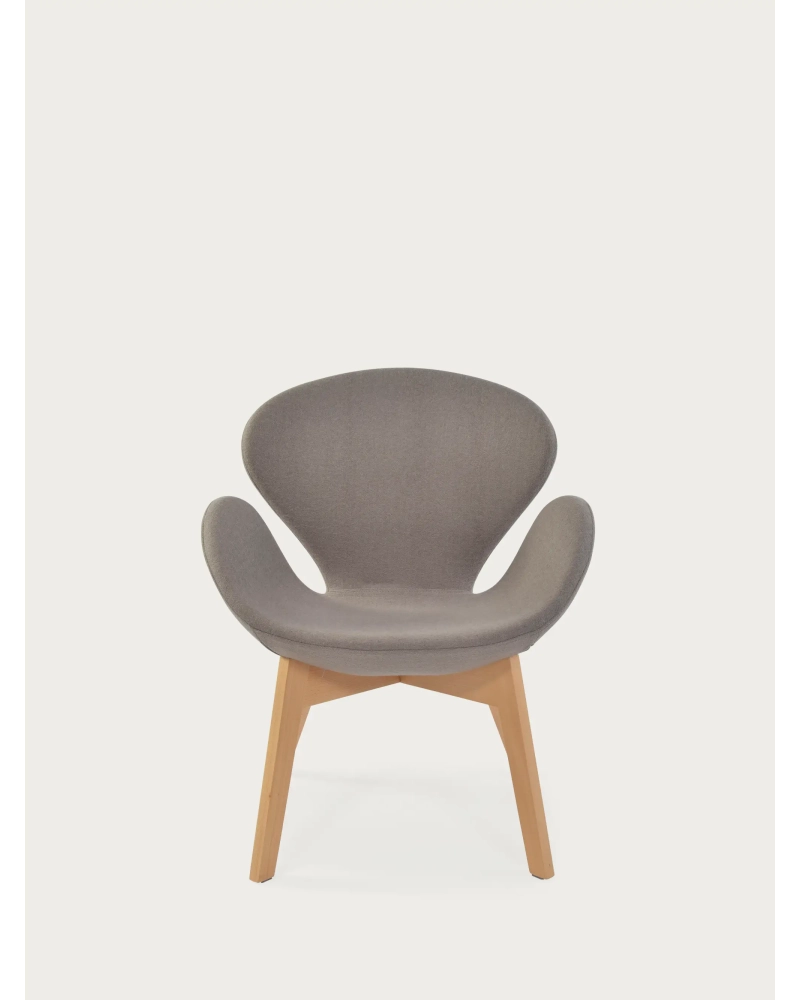Nordic designové křeslo s podnoží z jasanového dřeva - Swart FurnMod - 21