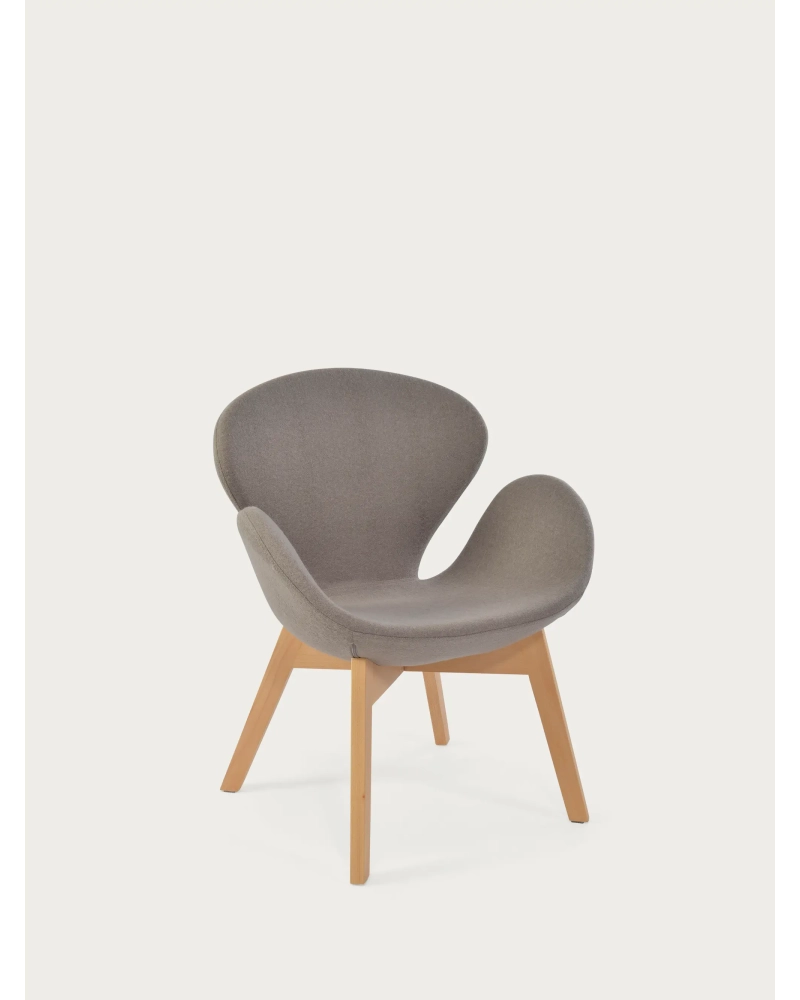 Nordic sillón de diseño con base de madera de fresno - Swart FurnMod - 20